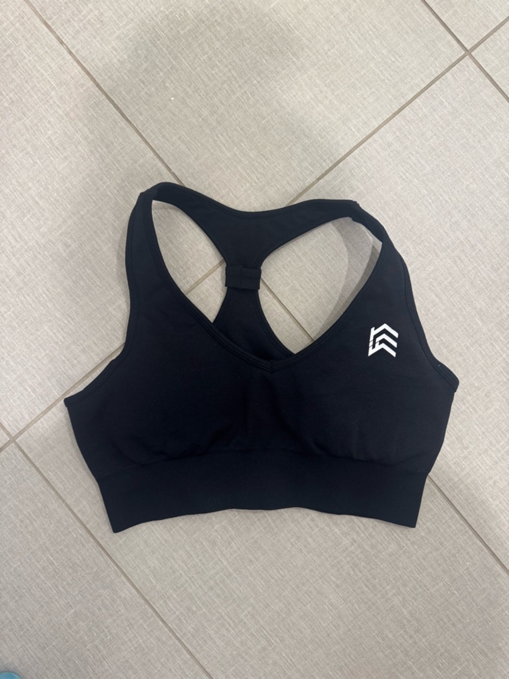 Women’s Black Racerback Sports Bra with Supportive Band size medium
